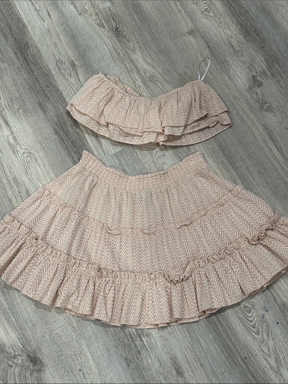 Lulu's Blush Pink Ruffled Two-Piece Skirt Set
